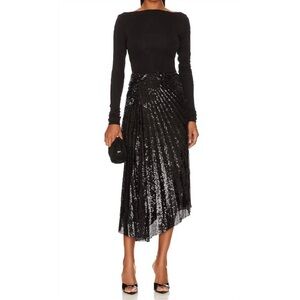 A.L.C. Asymmetrical Black Sequin Skirt